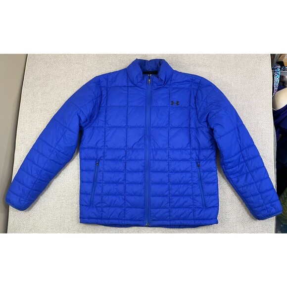 Under Armour Puffer Jacket Mens 2XL Blue Coldgear Infrared Quilted Insulated - Picture 1 of 8